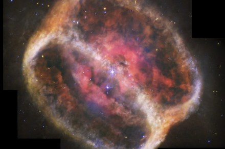 James Webb observes a death star creating a cosmic hourglass